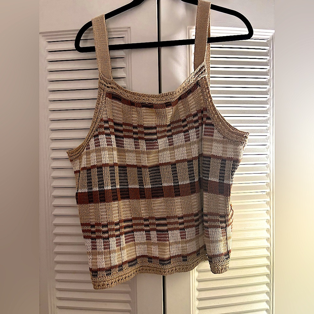 Banana Republic Cropped Brown Striped Sweater Tank
